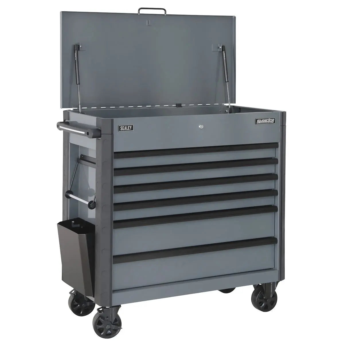 Sealey Superline Pro Tool Trolley 6 Drawer with Ball Bearing Slides - Grey White Rose Tools