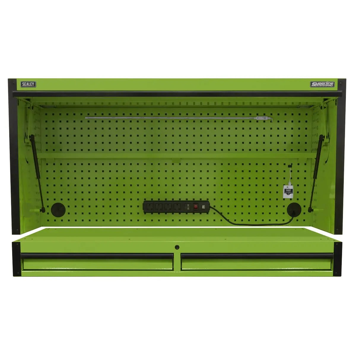 Sealey Superline Pro Top Hutch & 2 Drawer Riser 1549mm White Rose Tools