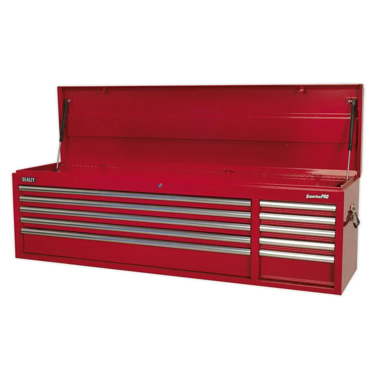 Sealey Superline Pro Topchest 10 Drawer with Ball-Bearing Slides Heavy-Duty - Red White Rose Tools