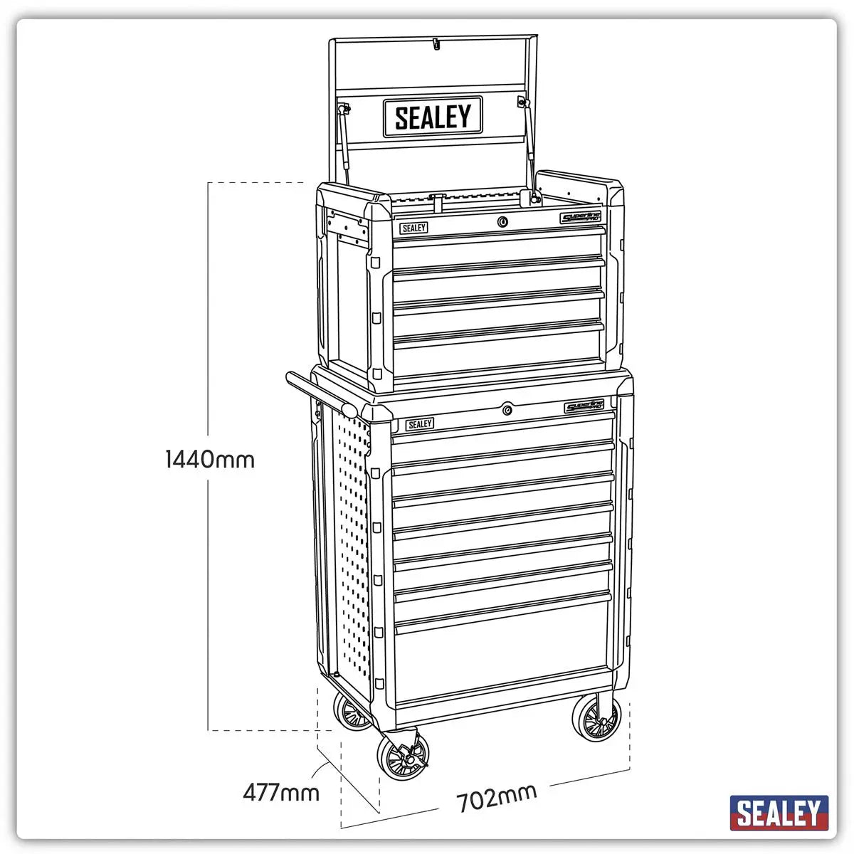 Sealey Superline Pro Topchest 4 Drawer & Rollcab 7 Drawer Combination