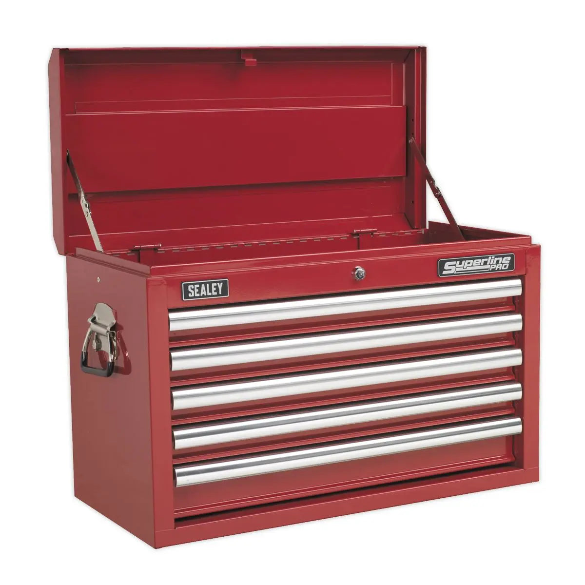 Sealey Superline Pro Topchest & Rollcab Combination 10 Drawer with Ball-Bearing Slides - Red with 148pc Tool Kit