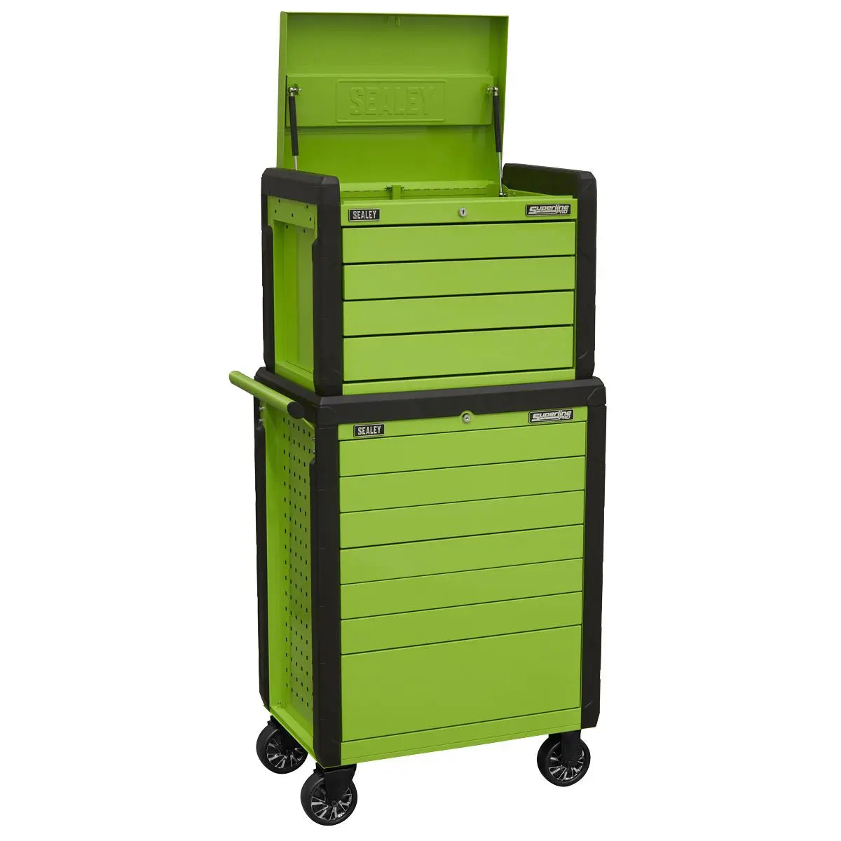 Sealey Superline Pro Topchest & Rollcab Combination 11 Drawer Push-To-Open - Green