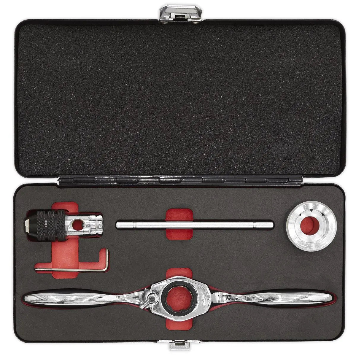 Sealey Tap & Die Holder Set Bi-Directional Ratchet Thread Repair M3-M12 5pc