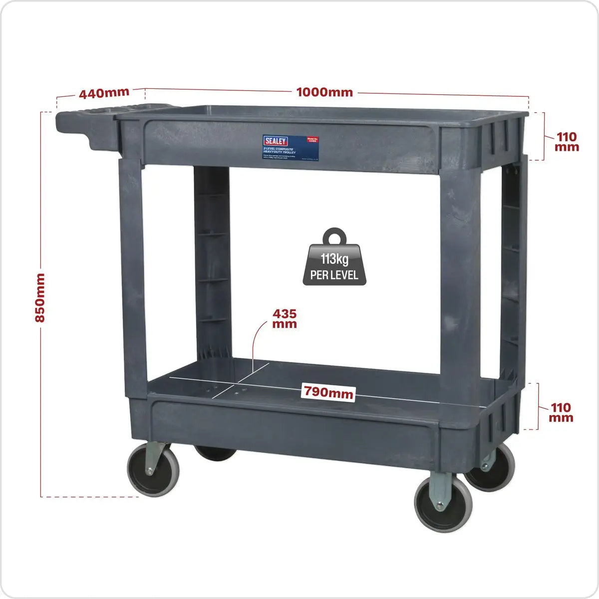 Sealey Trolley 2-Level Composite Heavy-Duty