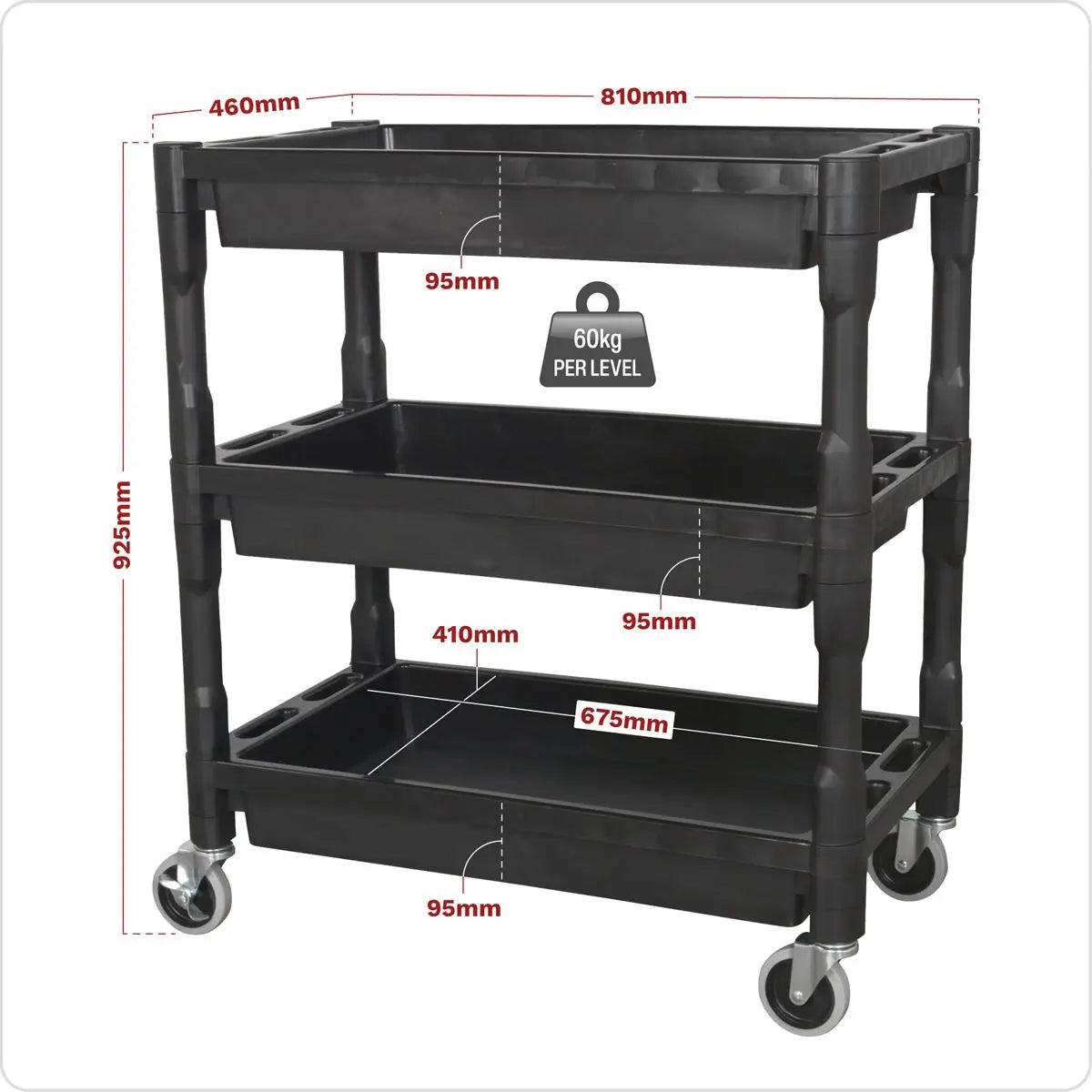 Sealey Trolley 3-Level Composite Heavy-Duty