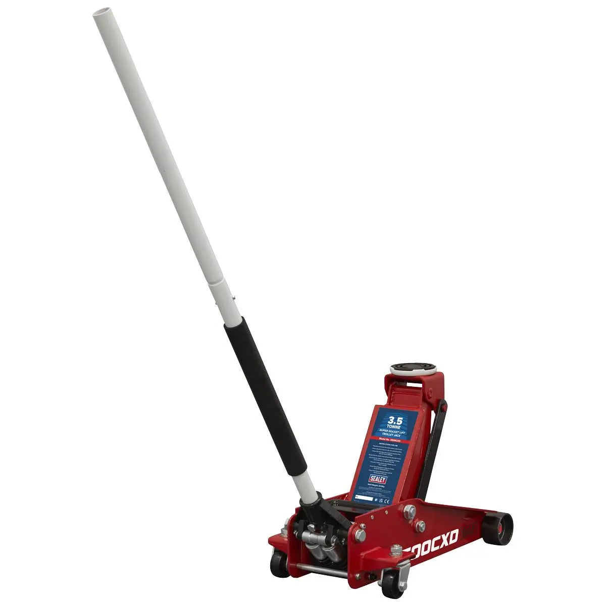 Sealey Trolley Jack with Super Rocket Lift 3.5 Tonne White Rose Tools