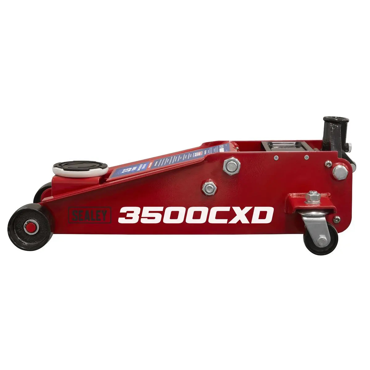 Sealey Trolley Jack with Super Rocket Lift 3.5 Tonne White Rose Tools