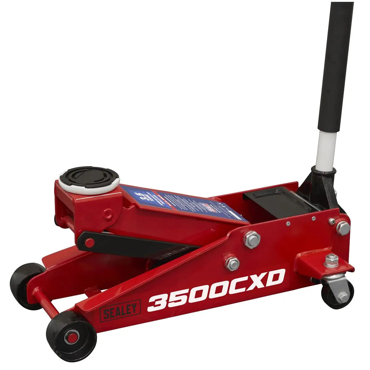Sealey Trolley Jack with Super Rocket Lift 3.5 Tonne White Rose Tools
