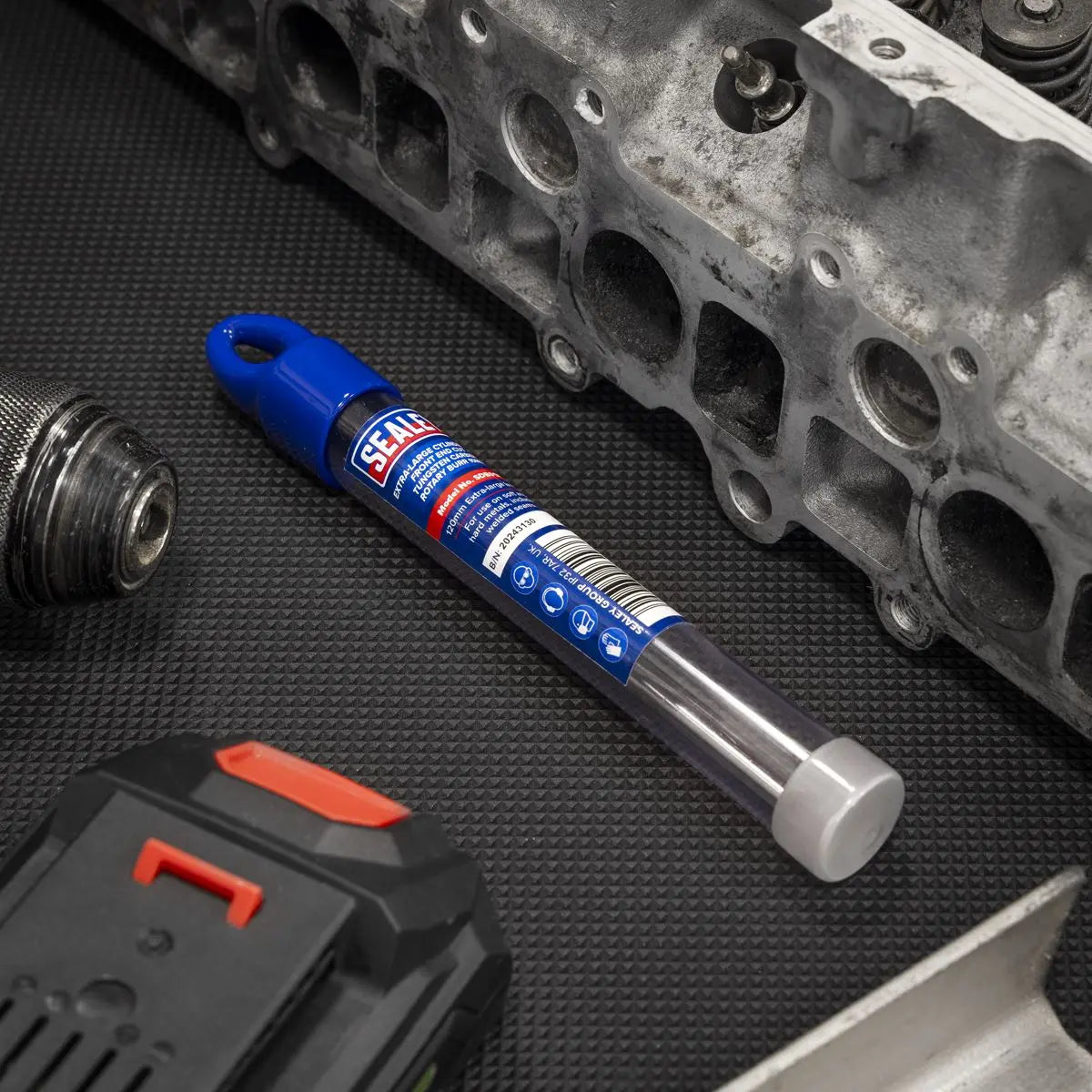 Sealey Tungsten Carbide Rotary Burr Extra-Long Cylindrical Front End Cut 10mm White Rose Tools