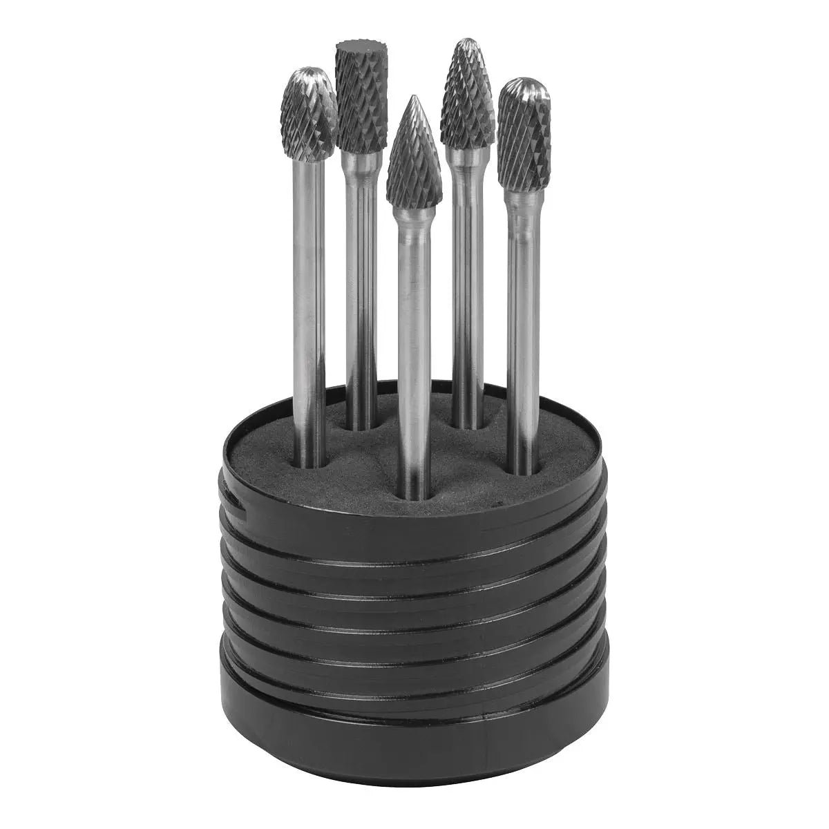 Sealey Tungsten Carbide Rotary Burr Set Extra-Long 5pc White Rose Tools