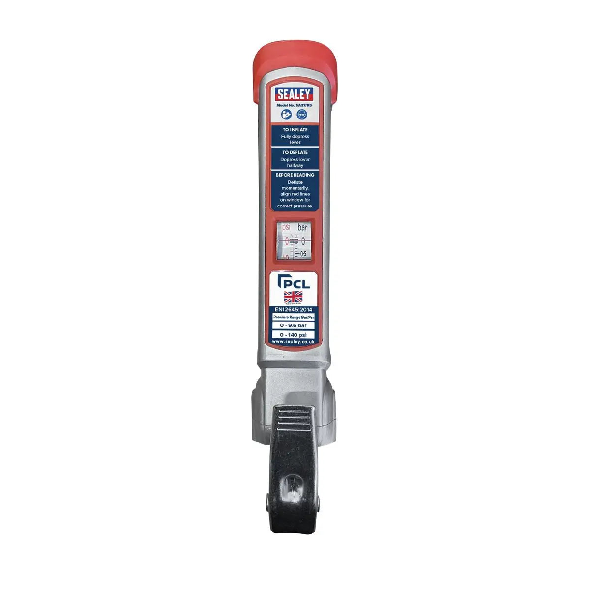 Sealey Tyre Inflator 2.5m Hose with Twin Clip-On Connector