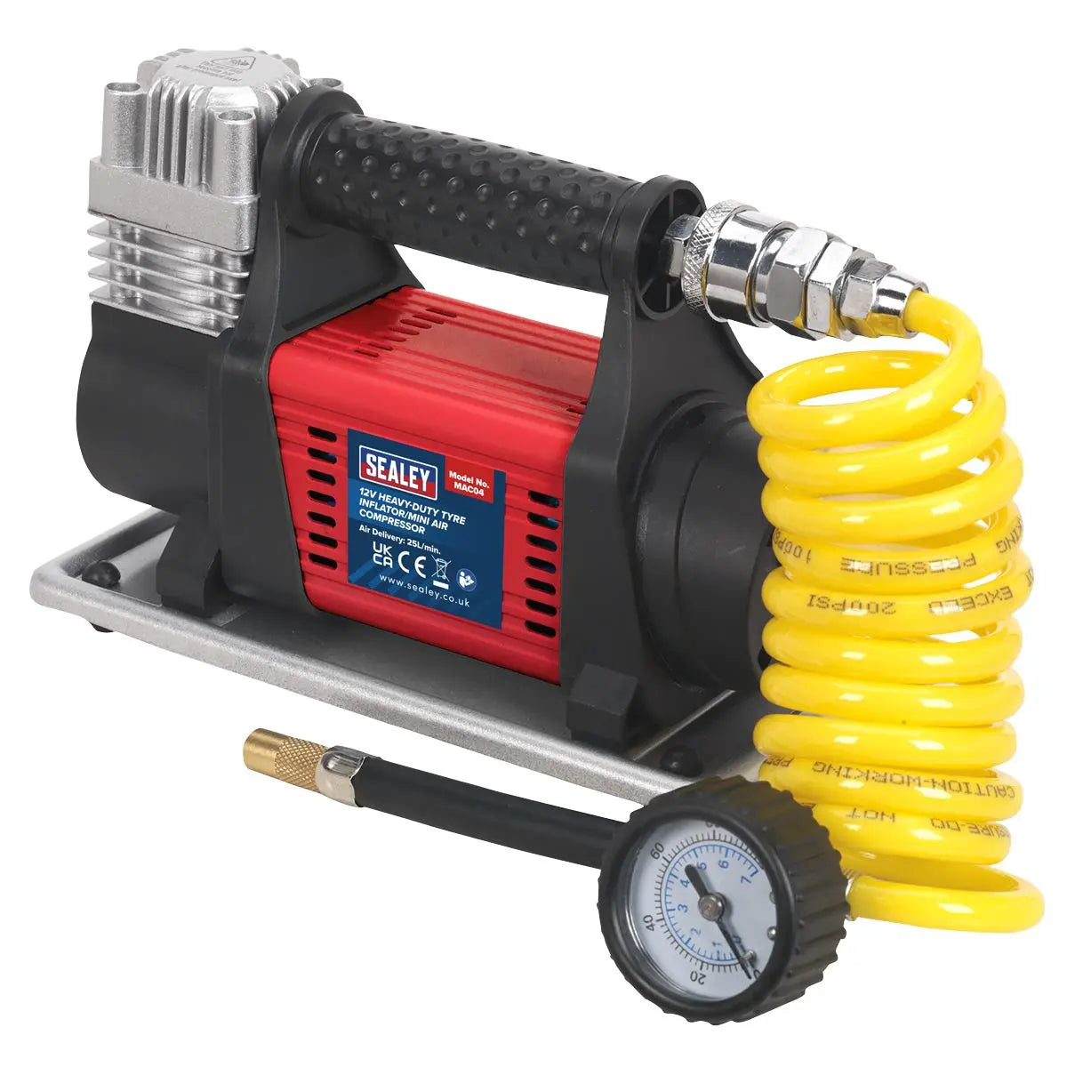 Sealey Tyre Inflator/Mini Air Compressor 12V Heavy-Duty