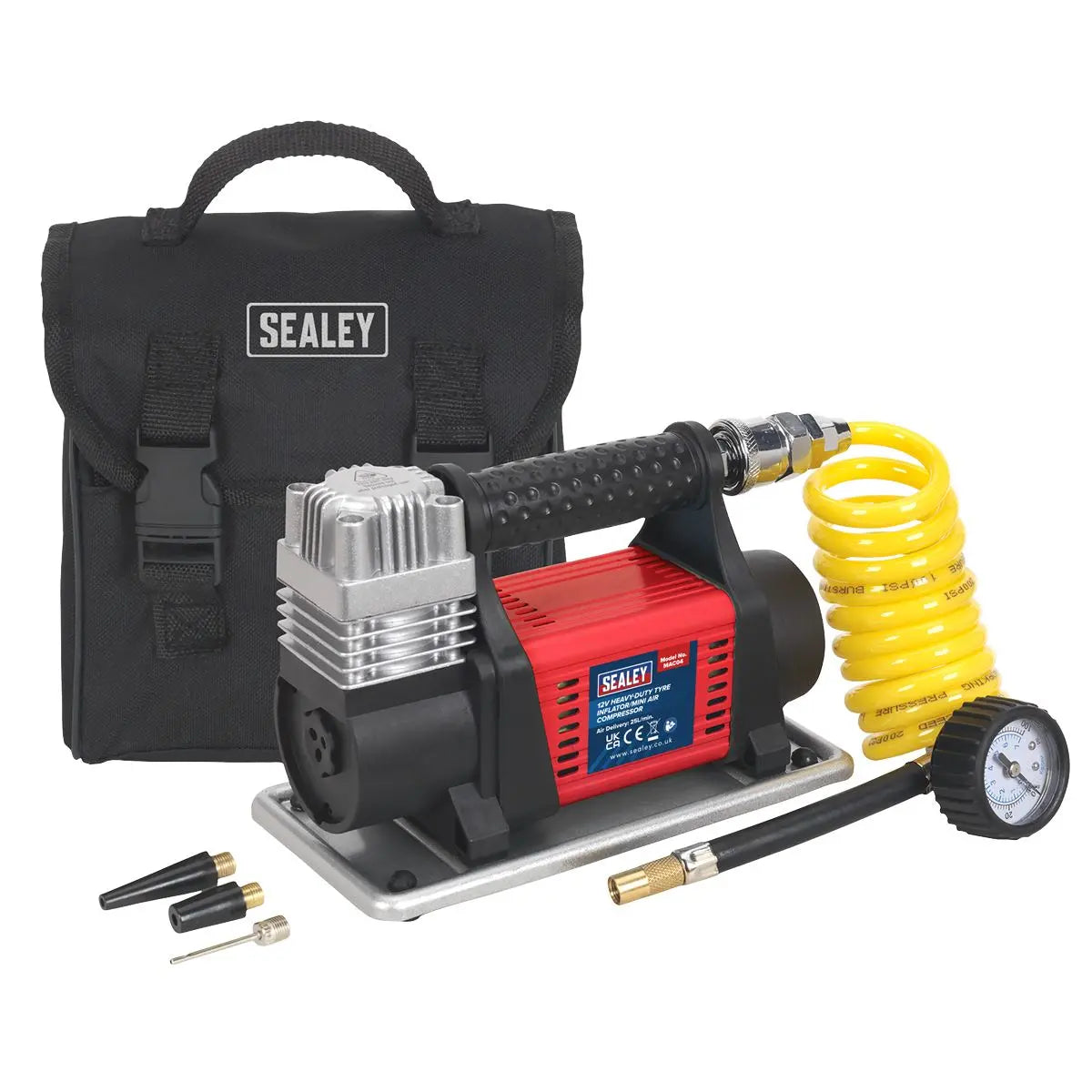 Sealey Tyre Inflator/Mini Air Compressor 12V Heavy-Duty