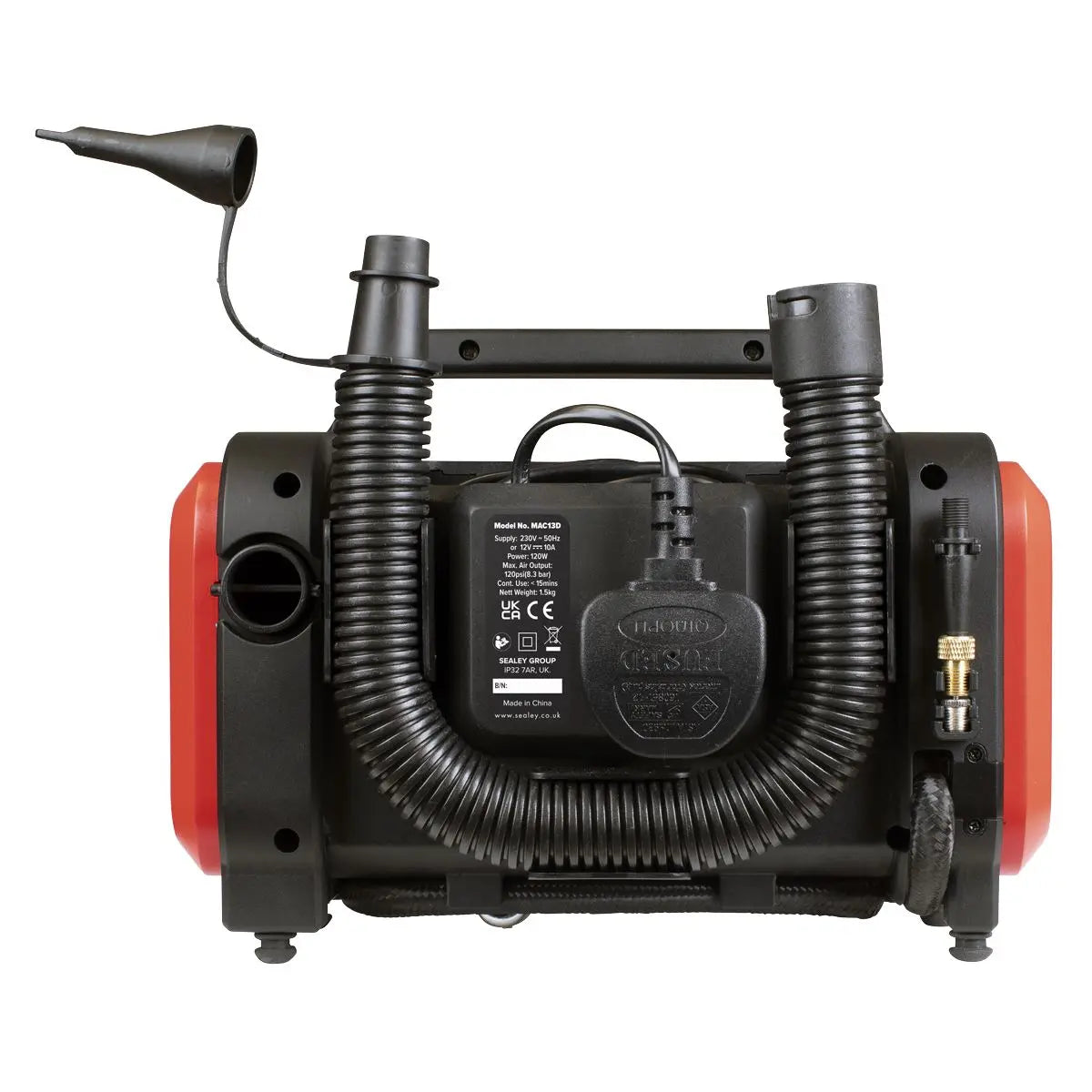 Sealey Tyre Inflator & High-Volume Air Pump 12V/230V AC White Rose Tools