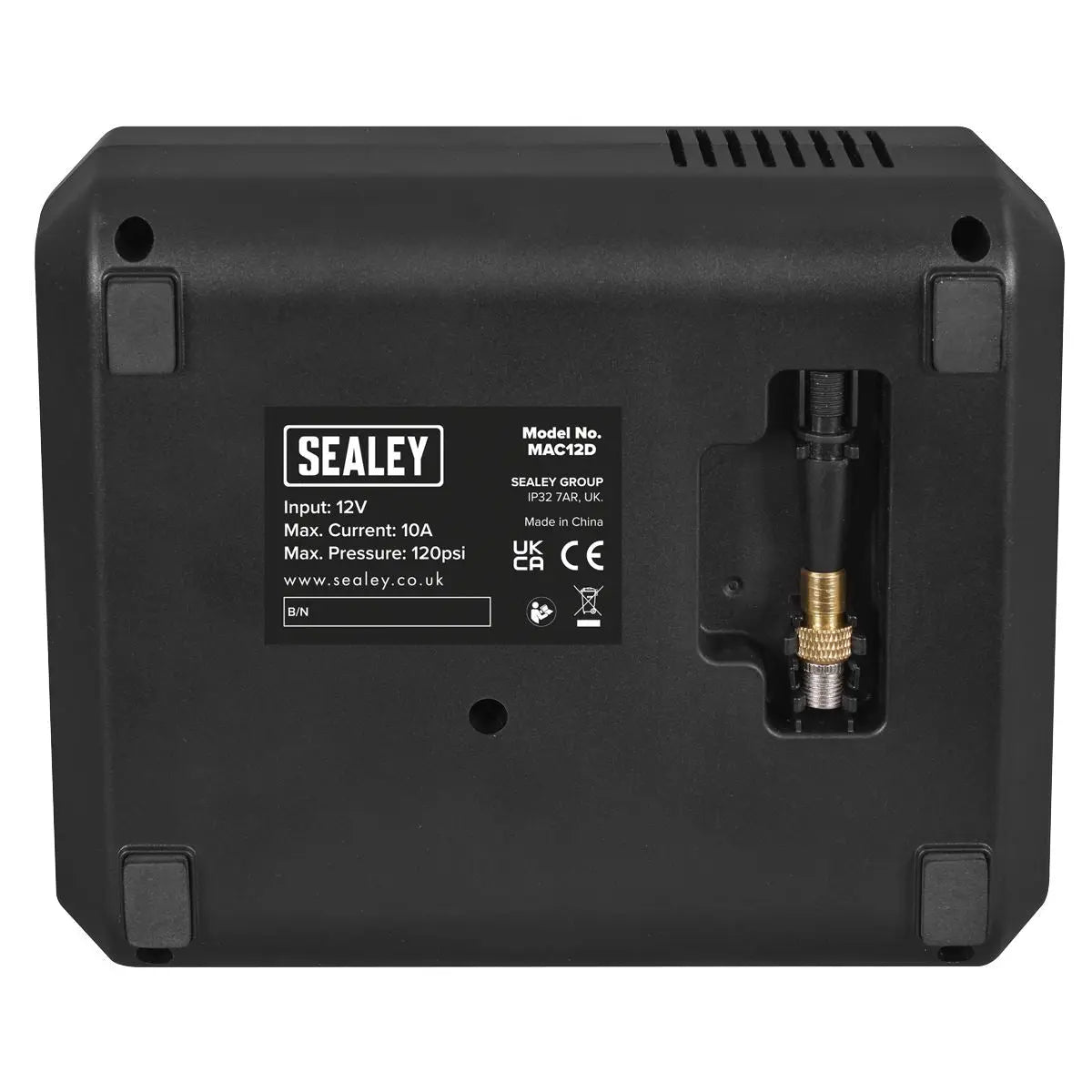 Sealey Tyre Inflator with Worklight 12V White Rose Tools