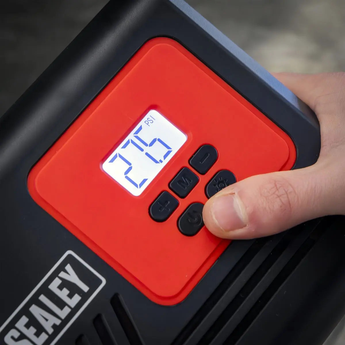 Sealey Tyre Inflator with Worklight 12V White Rose Tools