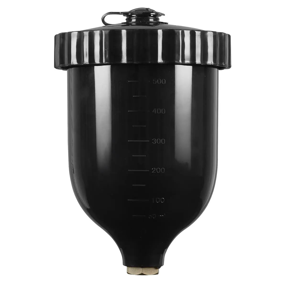 Sealey UV Paint Spray Gun Pot with Brass Fitting 600ml - Black White Rose Tools