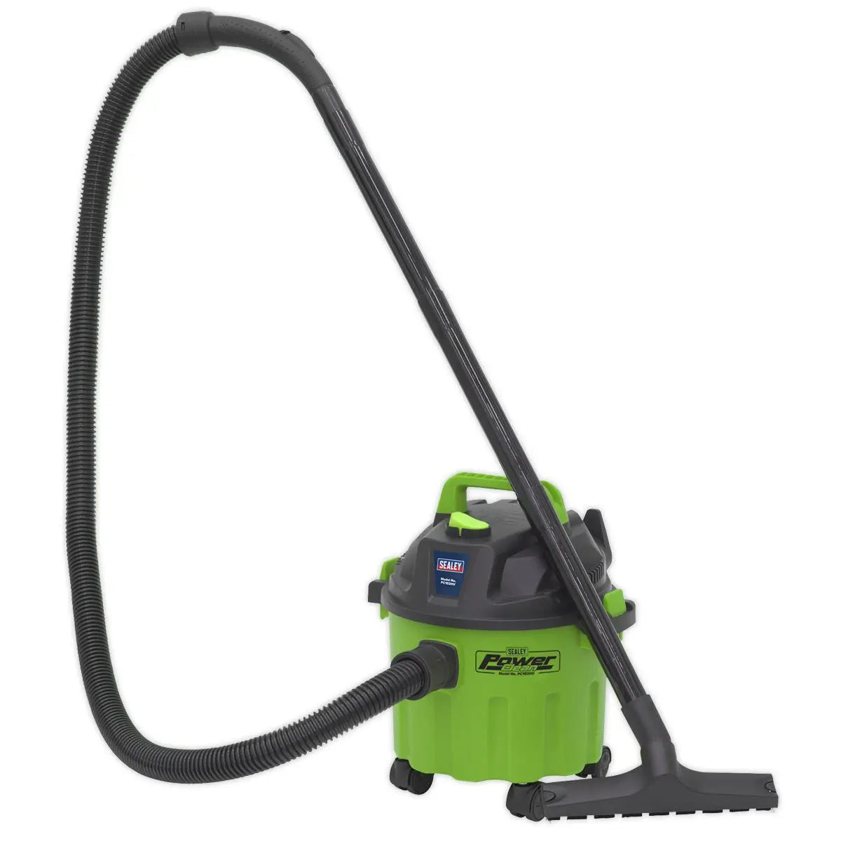 Sealey Vacuum Cleaner Wet and Dry 10L 1000W 230V Hi Vis Green
