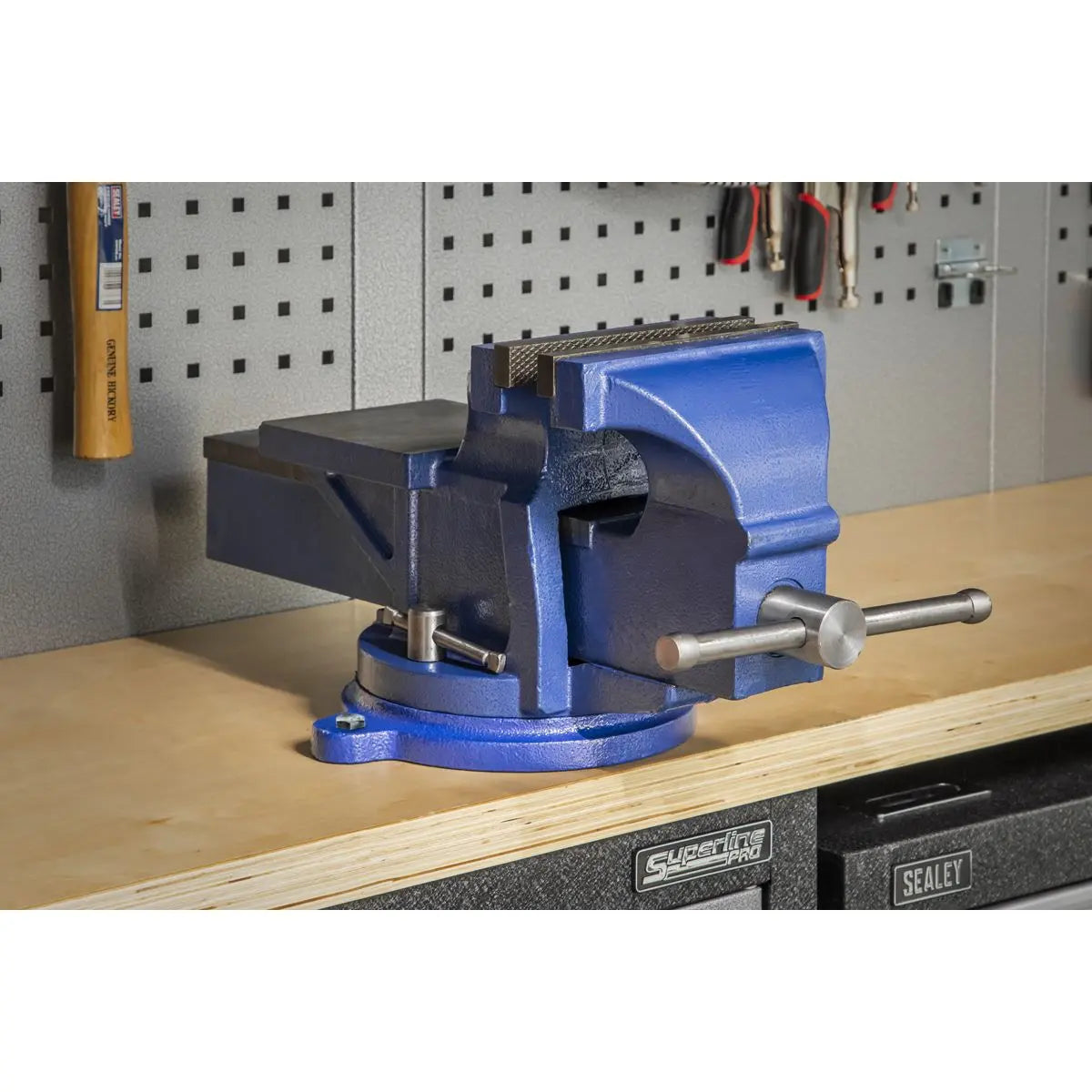 Sealey Vice 200mm Fixed Base Professional Heavy-Duty