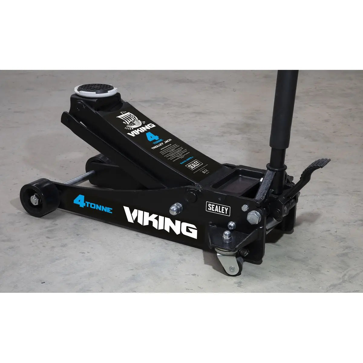 Sealey Viking 4 Tonne Tyre Bay Trolley Jack Low Entry with Rocket Lift