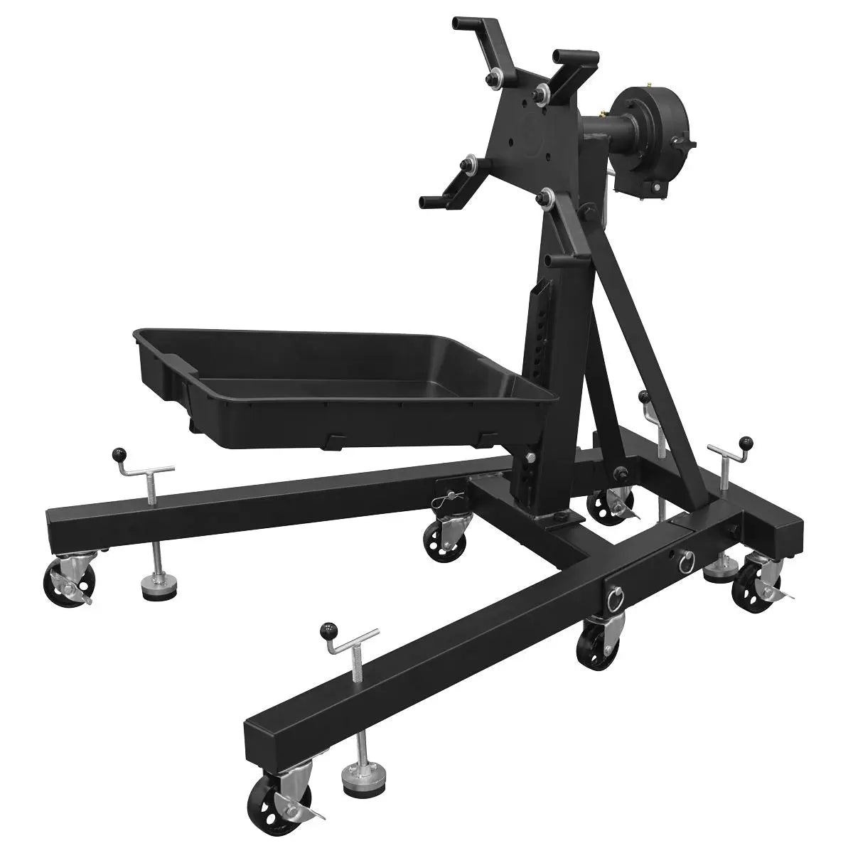 Sealey Viking Folding 360º Rotating Engine Stand with Geared Handle & Drain Pan White Rose Tools