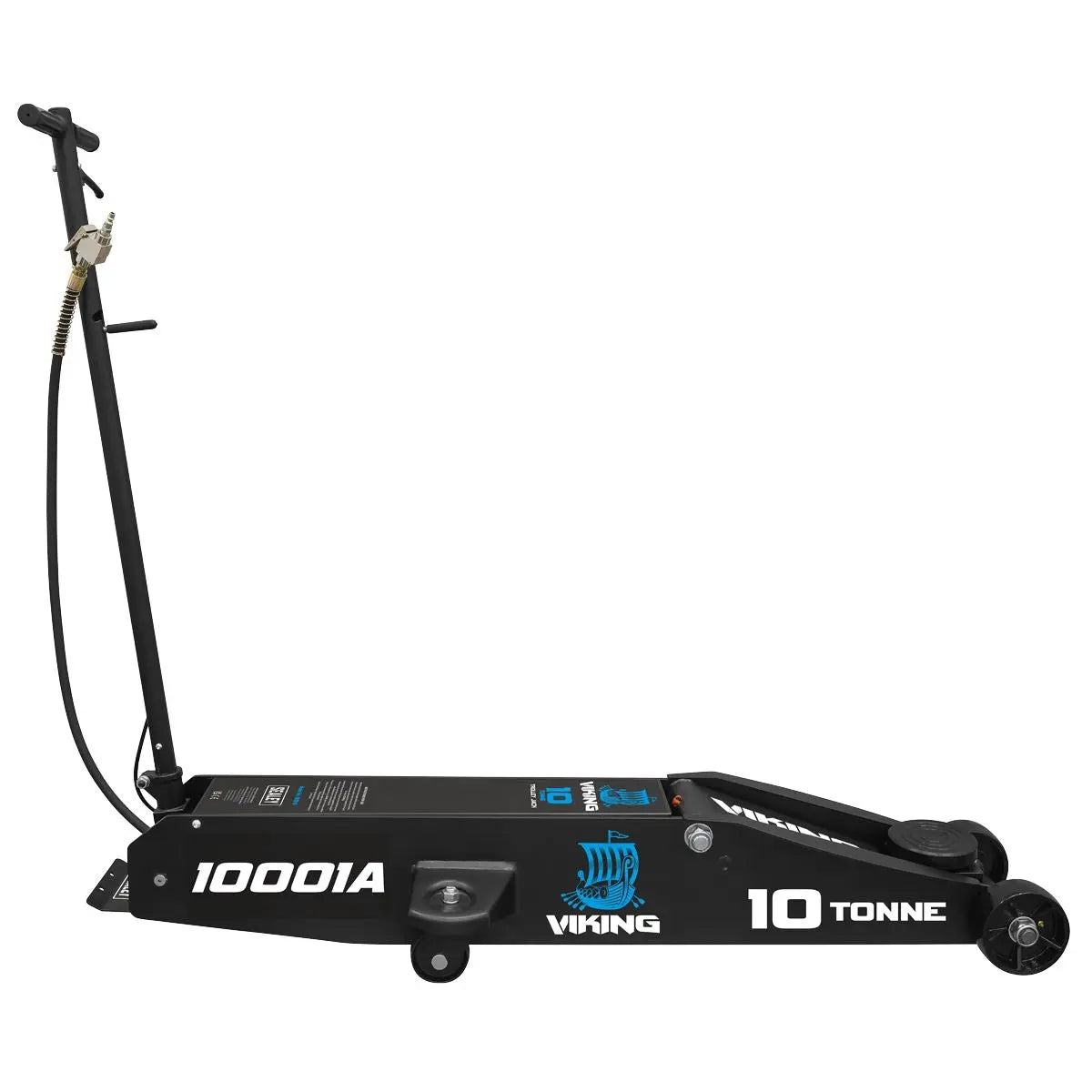 Sealey Viking Professional Long Reach Air/Manual Operation Trolley Jack with Rocket Lift 10 Tonne White Rose Tools