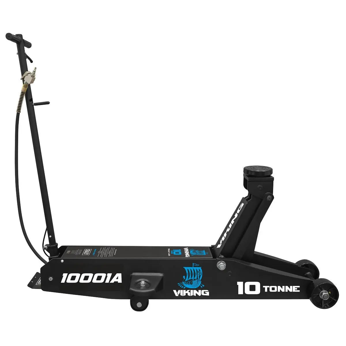 Sealey Viking Professional Long Reach Air/Manual Operation Trolley Jack with Rocket Lift 10 Tonne White Rose Tools