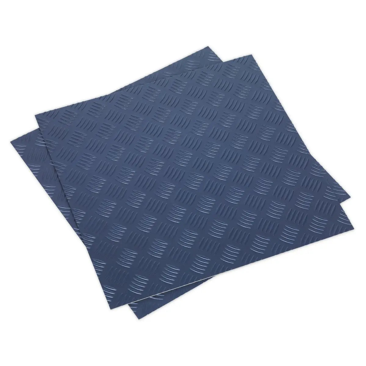 Sealey Vinyl Floor Tile with Peel & Stick Backing - Blue Treadplate Pack of 16