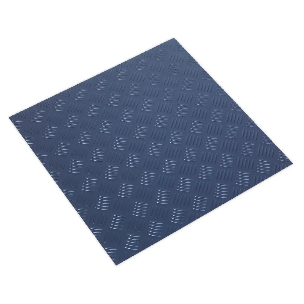 Sealey Vinyl Floor Tile with Peel & Stick Backing - Blue Treadplate Pack of 16