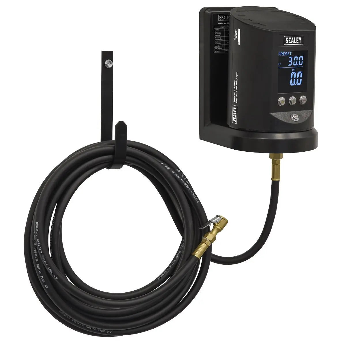 Sealey Wall Mounting Tyre Inflator Digital White Rose Tools