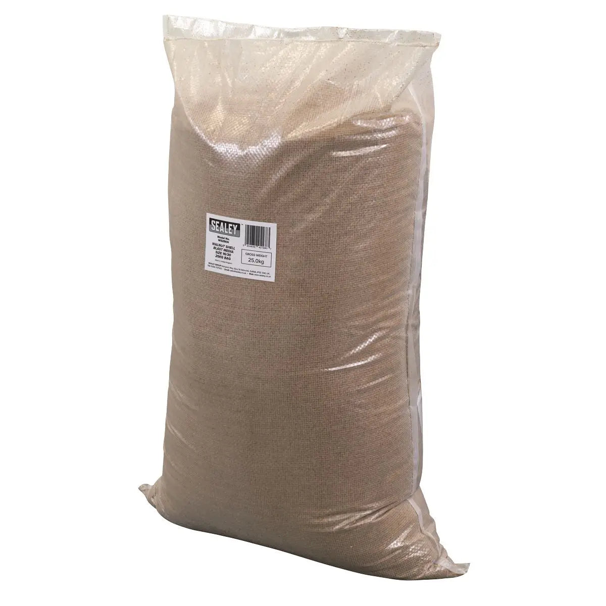 Sealey Walnut Shell Blast Media - Size 16/30 - 25kg Bag  White Rose Tools