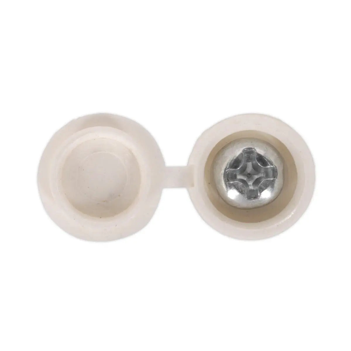 Sealey White Number Plate Screw & Flip Cap 4.2 x 19mm - Pack of 50