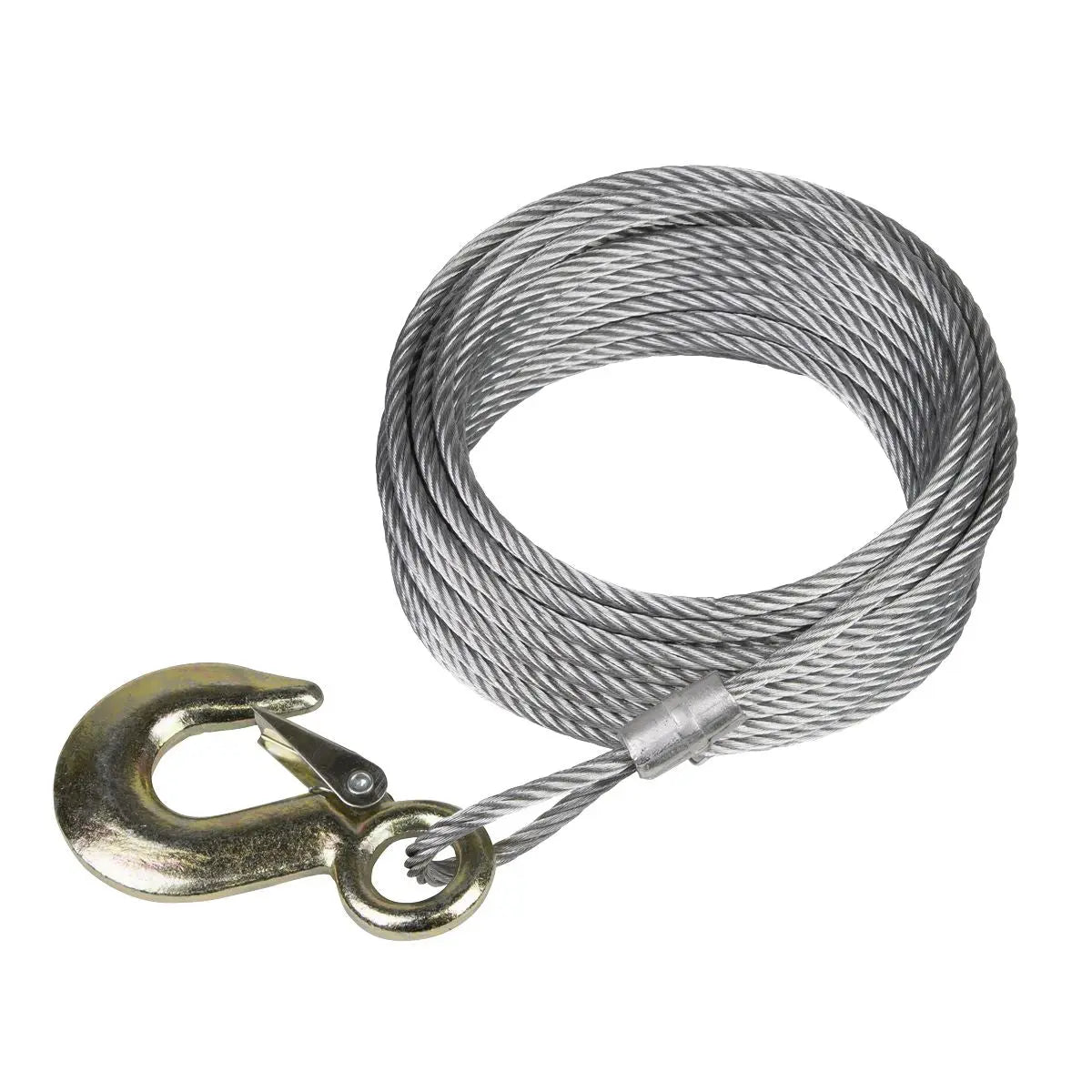 Sealey Winch Cable/Wire Rope Ø5.1mm x 10m 1350kg Breaking Strength with Forged Hook