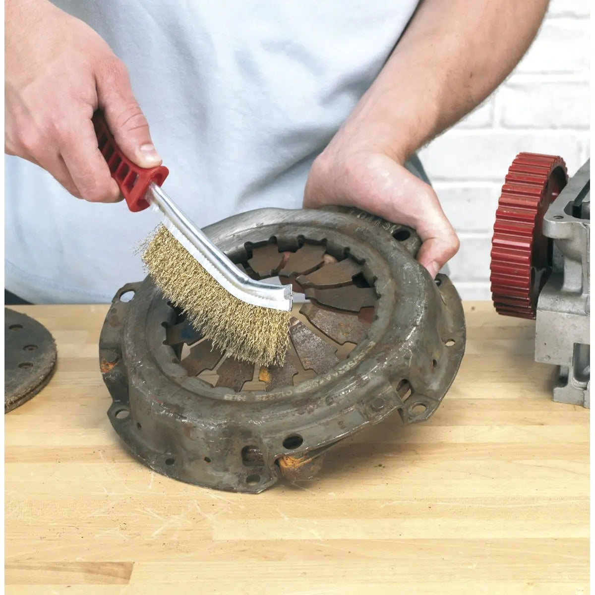 Sealey Wire Brush Brassed Steel Plastic Handle