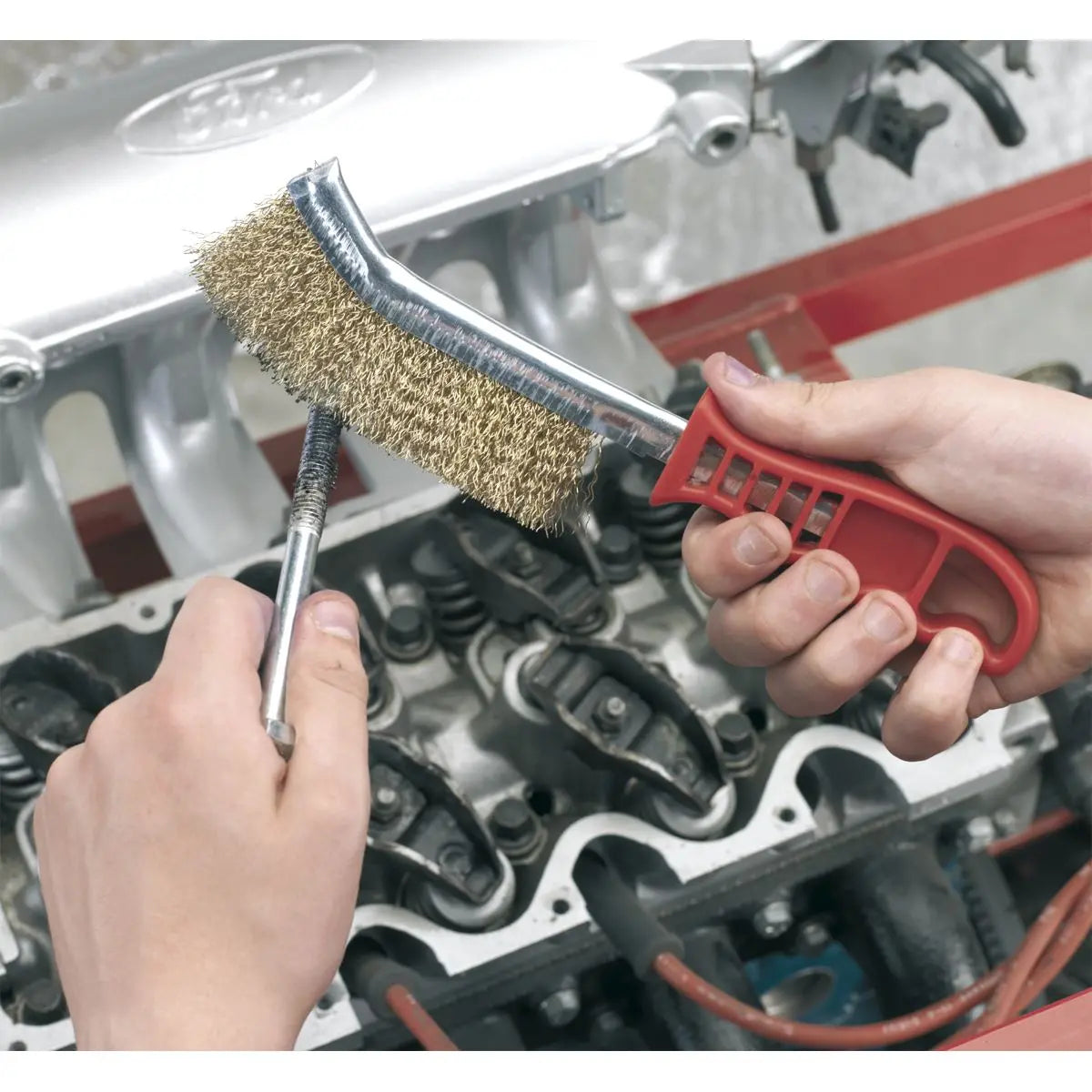 Sealey Wire Brush Brassed Steel Plastic Handle