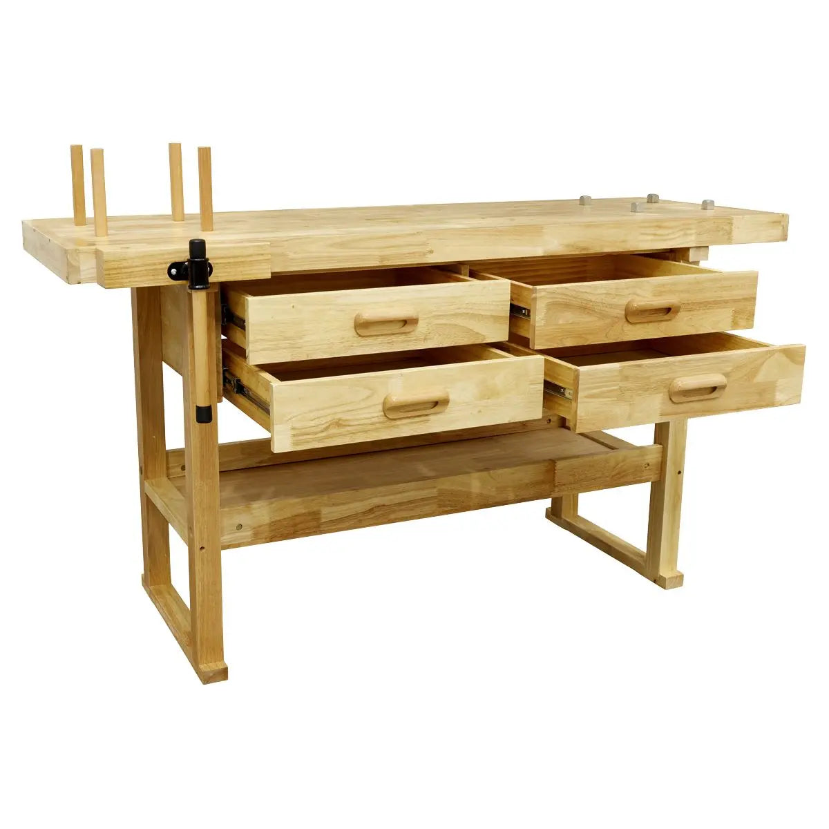Sealey Woodworking Bench with 4 Drawers White Rose Tools