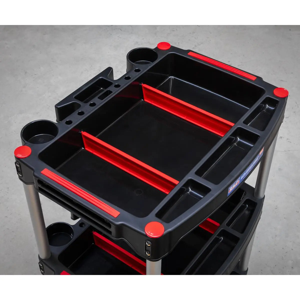 Sealey Workshop Trolley 3-Level Composite with Parts Storage