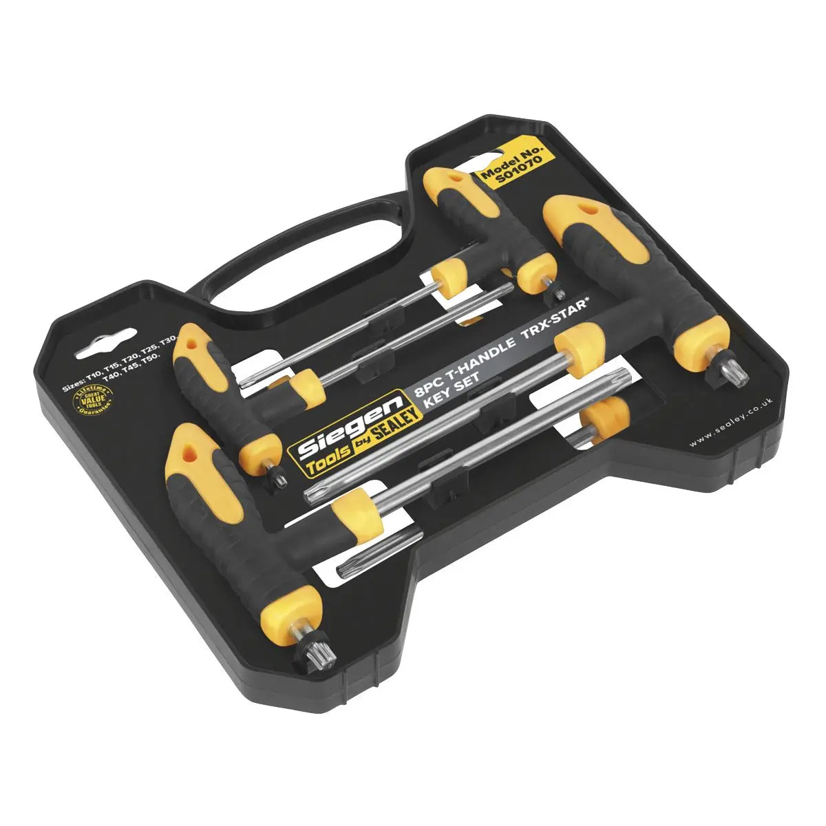 Siegen 8 Piece T-Handle Trx-Star / Trx-Star Security Key Set T10-T50 Comfort Grip
