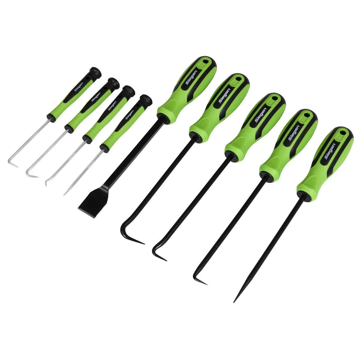 Siegen 9 Piece Scraper and Hook Set Hose Removal Gasket Scraping Pin Clip Picking  White Rose Tools