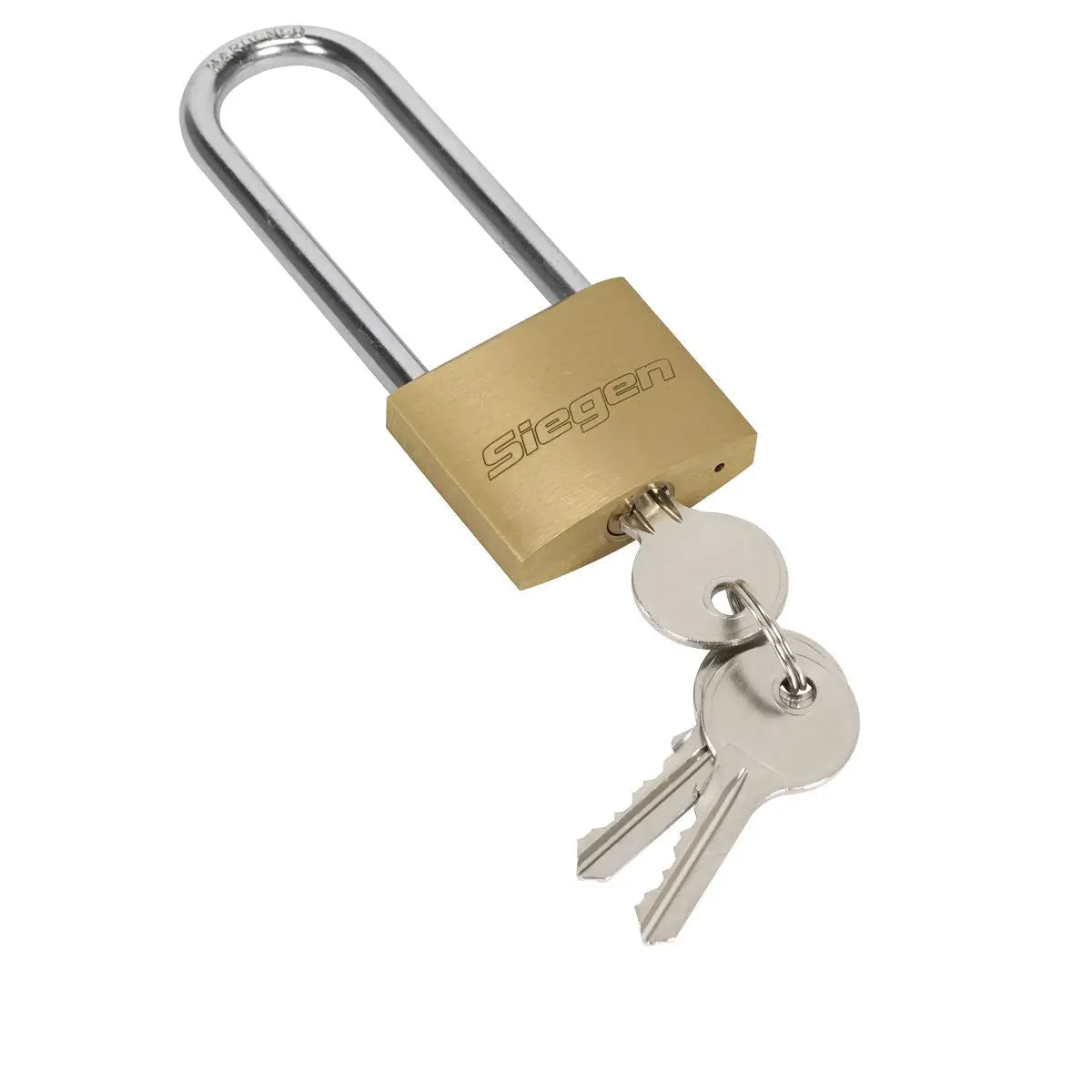 Siegen by Sealey Brass Body Padlock with Brass Cylinder Long Shackle 40mm