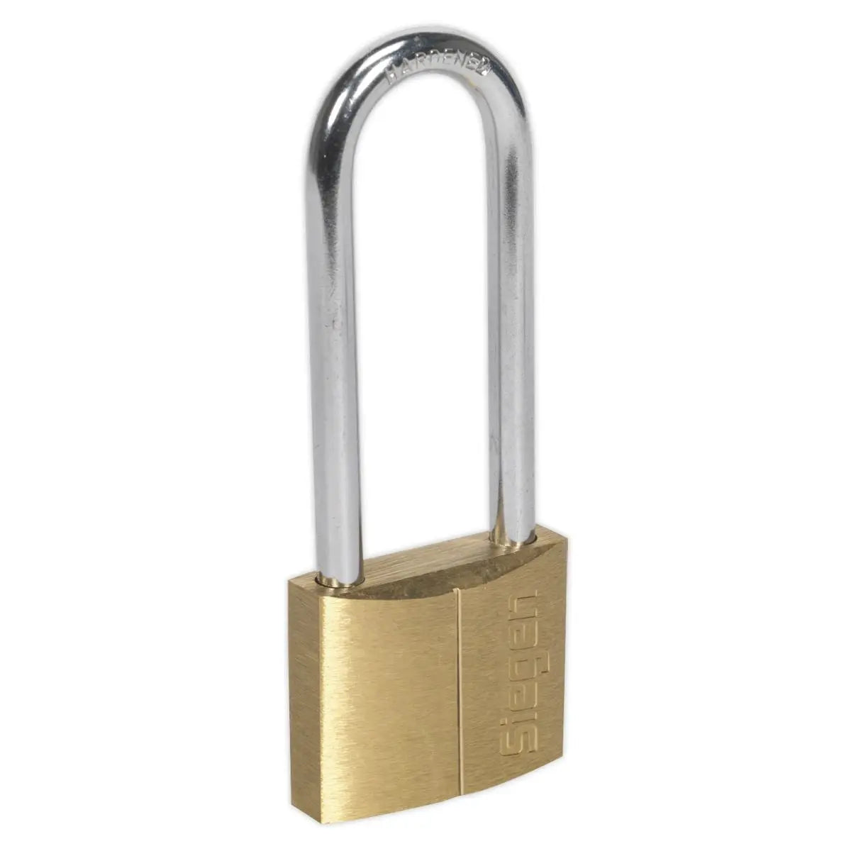 Siegen by Sealey Brass Body Padlock with Brass Cylinder Long Shackle 40mm