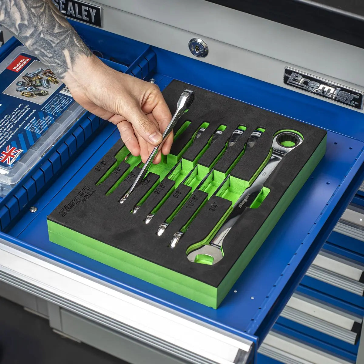 Siegen by Sealey Combination Ratchet Spanner Set 8pc Imperial White Rose Tools