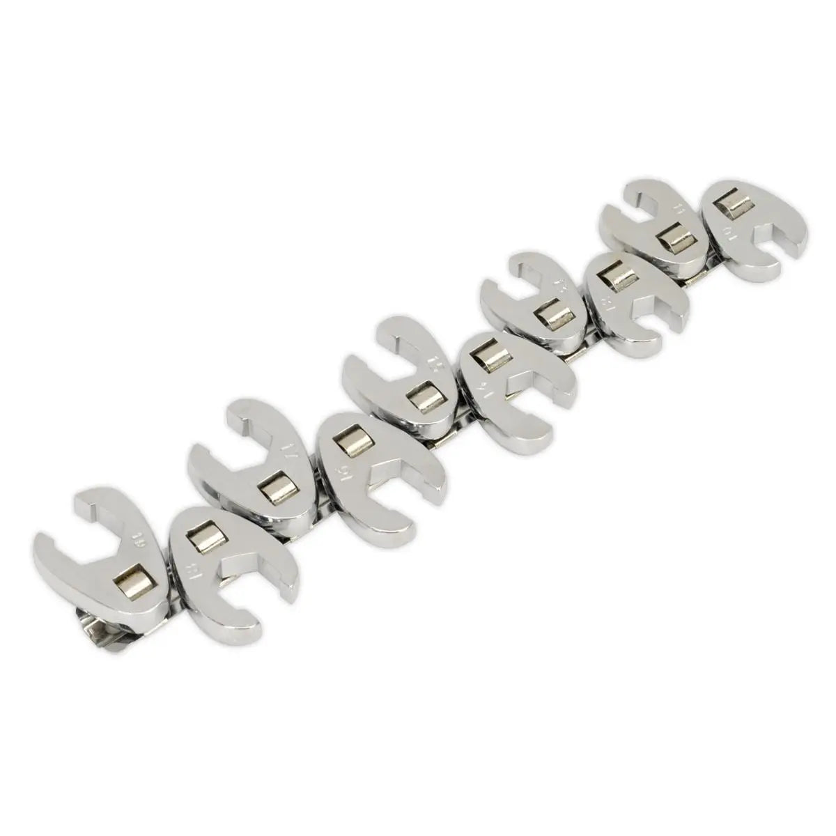 Siegen by Sealey Crow's Foot Wrench Set 10pc Flare Nut 3/8"Sq Drive Metric