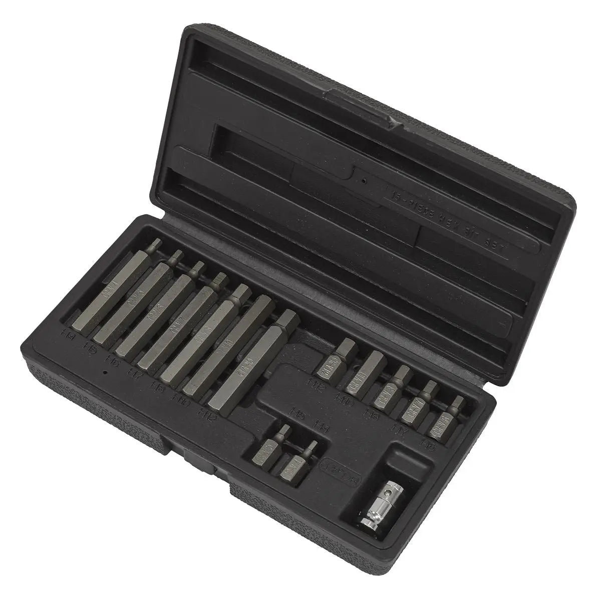 Siegen by Sealey Hex Bit & Holder Set 15pc - Metric