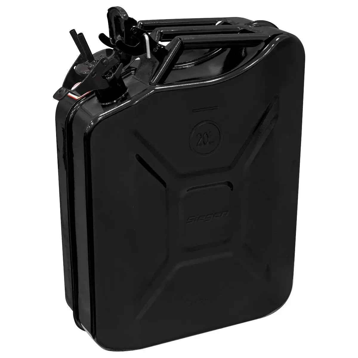 Siegen by Sealey Jerry Can 20L - Black White Rose Tools