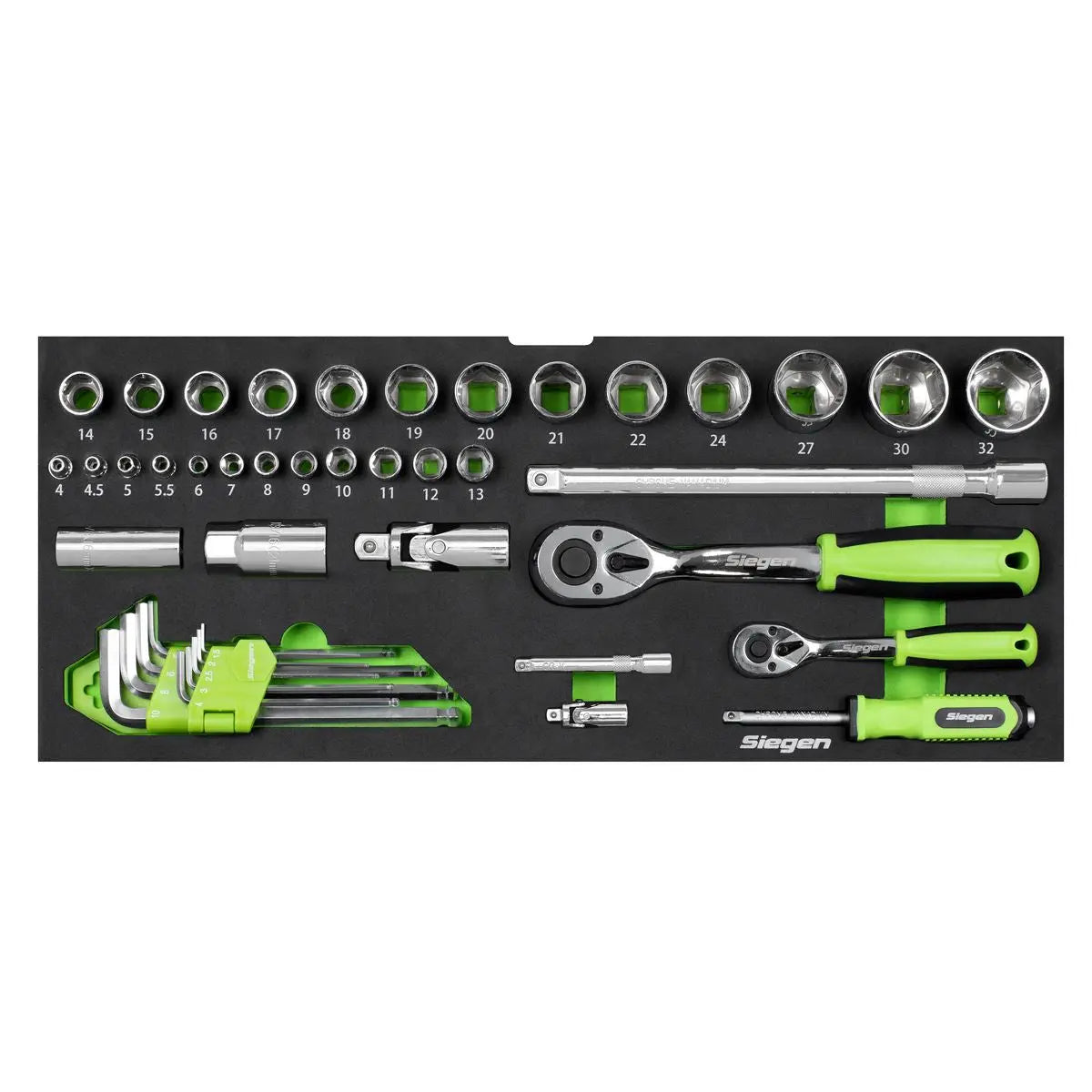 Siegen by Sealey Portable Tool Chest 2 Drawer with 90pc Tool Kit White Rose Tools