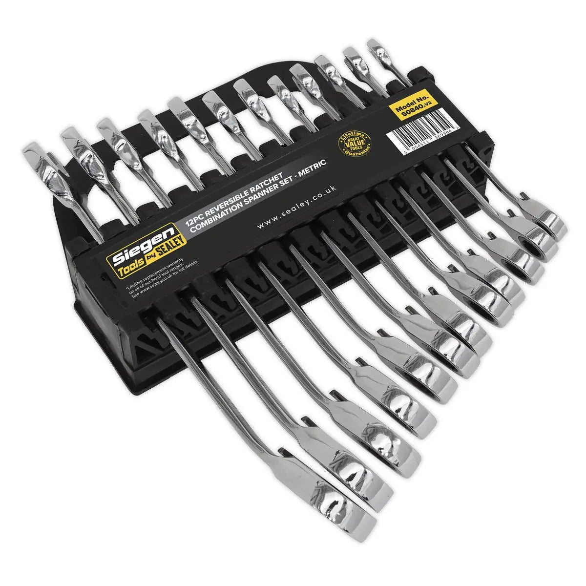Siegen by Sealey Reversible Ratchet Combination Spanner Set 12pc Metric