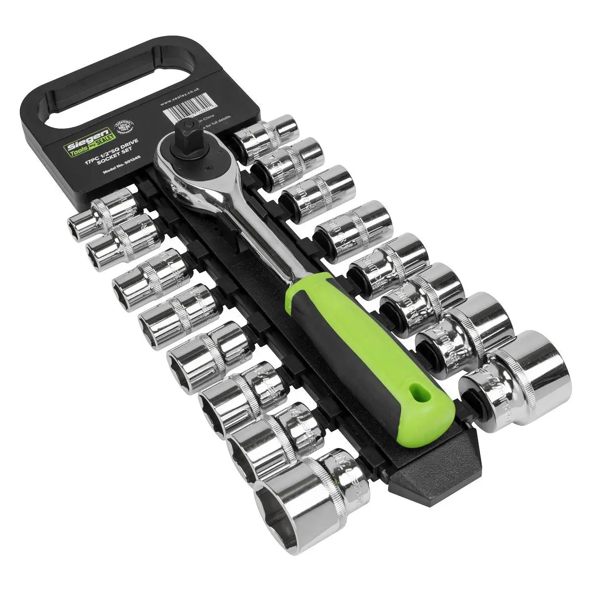 Siegen by Sealey Socket Set 17pc 1/2"Sq Drive 6pt WallDrive® Metric