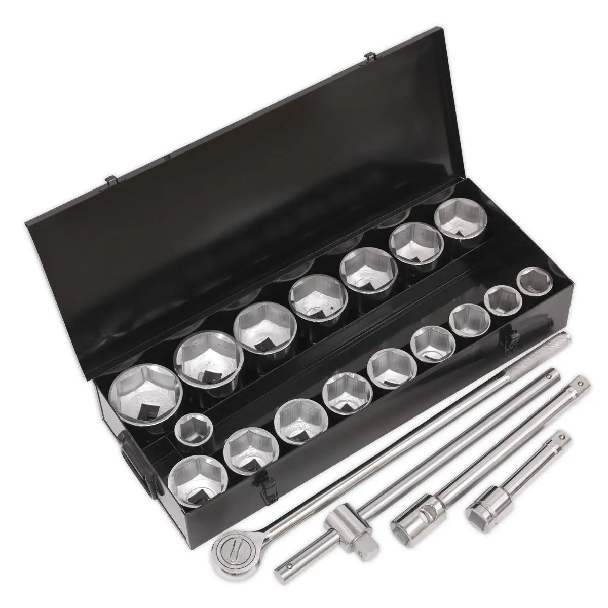 Siegen by Sealey Socket Set 21pc 1"Sq Drive 6pt WallDrive® Metric