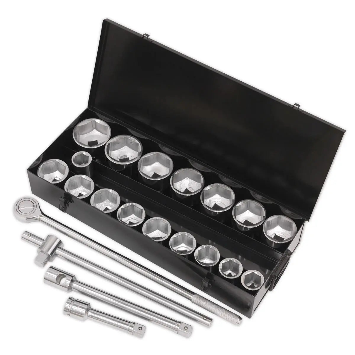 Siegen by Sealey Socket Set 21pc 1"Sq Drive 6pt WallDrive® Metric